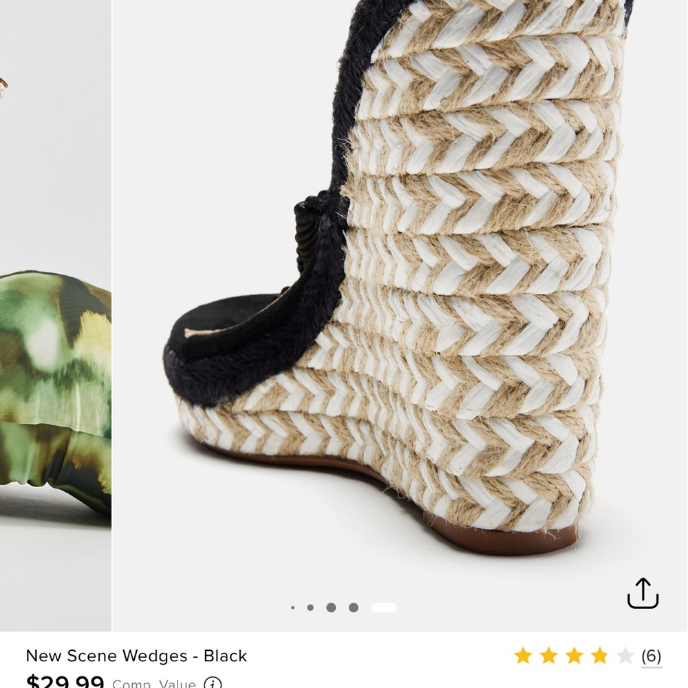NEW! Eyecatching Black Wedge Espadrilles
